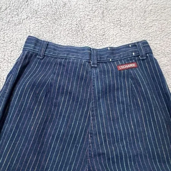 VTG L'ECHARDE Splinter's Inc. Pinstripe High Waist Pleated Denim Pants Size 5 - Picture 8 of 16